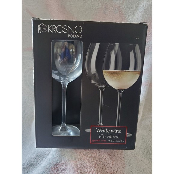 KROSNO Dining Krosno Poland White Wine Glasses Set Of 4 35 Ml 2oz